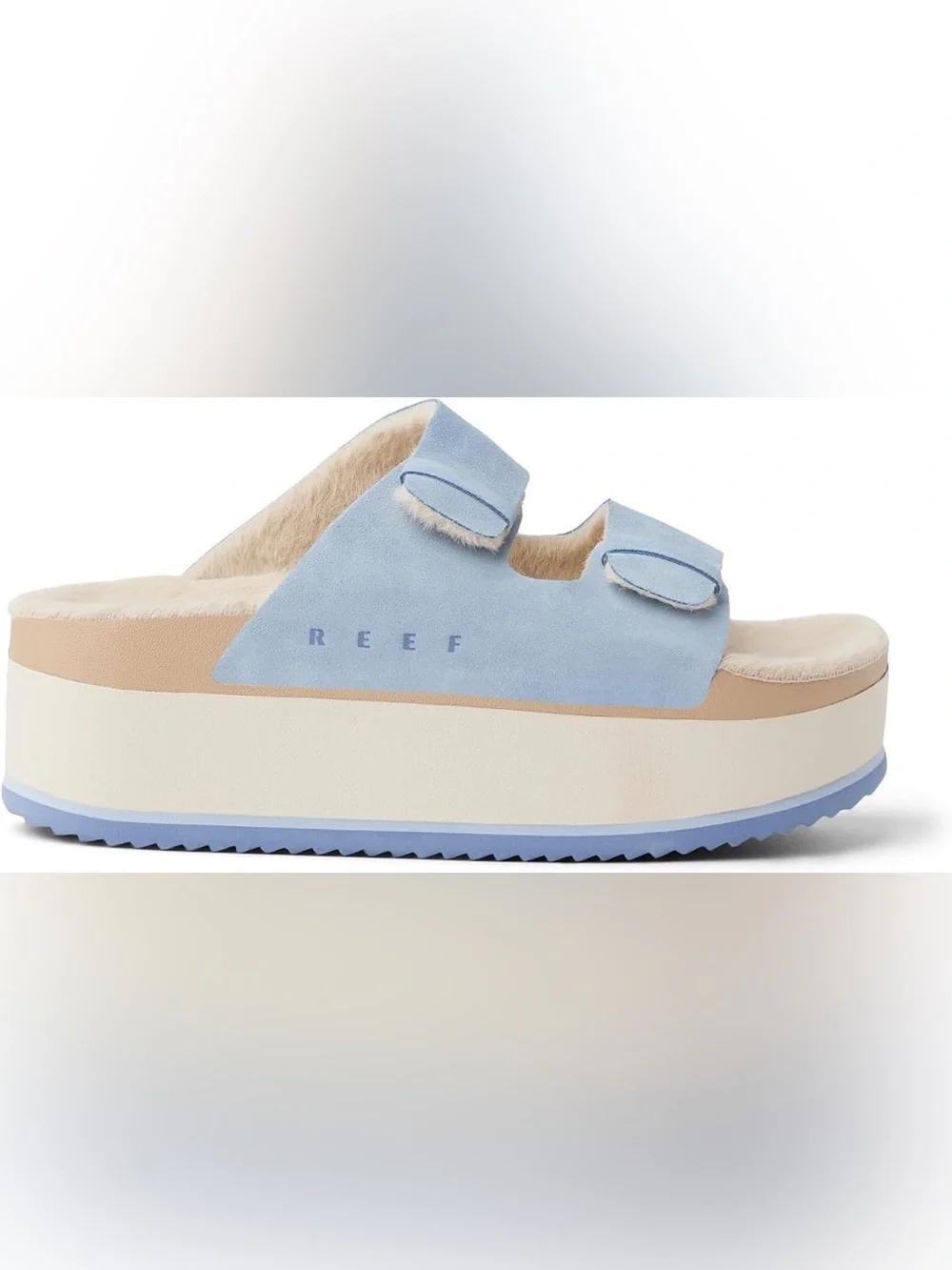 REEF Ojai Ciara Rare Dusty Blue Suede Platform Sandals Women’s 10 NWT